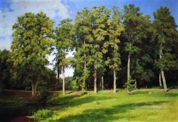 イワン・イワノビッチ・シーシキン Painting - 池のほとりの木立 プレオブラジェンスコエ 1896 古典的な風景 イワン・イワノビッチ